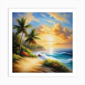 Sunset At The Beach 67 Art Print