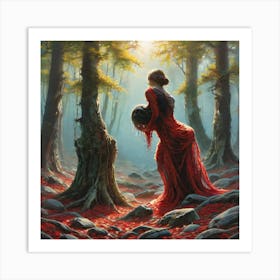 Woman In Red 2 Art Print