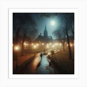 Night In The Park Art Print