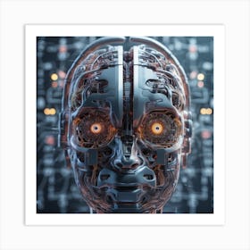 Cyborg Head 6 Art Print