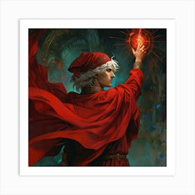 Wizard In Red Art Print