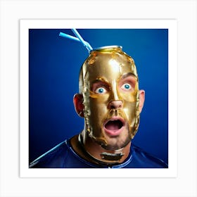 Firefly Frightened, Robot, Blue Eyes, Inline Roller Skates, Disguised, Sweaty, Gold, Aluminum Can, C (8) Art Print