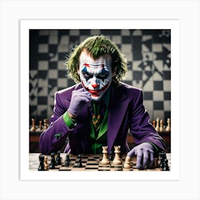 Joker Playing Chess 2 Art Print