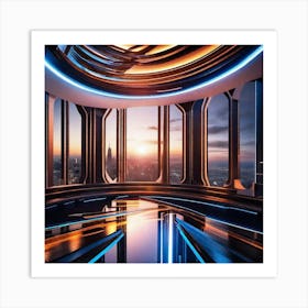 Futuristic Cityscape 133 Art Print