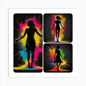 Silhouettes Of Women Art Print