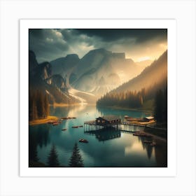 Lake In The Mountains Art Print