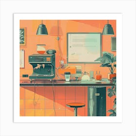 Coffee Shop Illustration Art Print