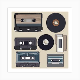 Cassettes And Cds Art Print