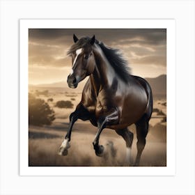 Horse Galloping Art Print