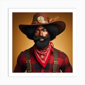 Cowboy With Hat Art Print