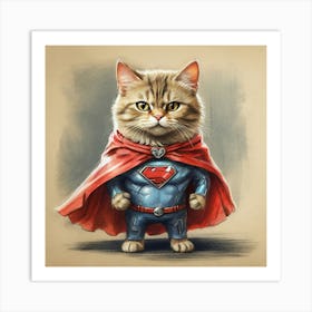 Superman Cat 9 Art Print