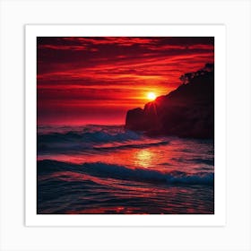 Sunset Over The Ocean 192 Art Print