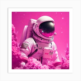 Pink Astronaut Art Print