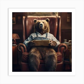 Bear In A Chair Art Print