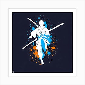 Samurai Warrior - Bo Staff - Wushu - Martial Arts 7 Art Print