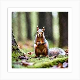 Squirrel In The Forest Art Print