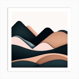 Abstract Mountains Canvas Print Art Print