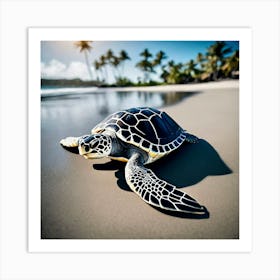 Turtle On The Beach 4 Art Print