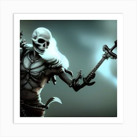 Skeleton With Sword Art Print