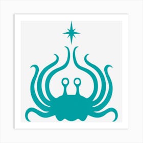 Flying Spaghetti Monster Teal Art Print