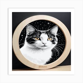 Black And White Cat Art Print