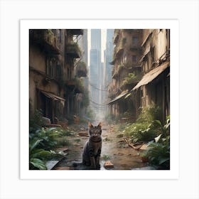 Cat In The City Art Print