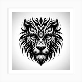 Tribal Lion Head 1 Art Print