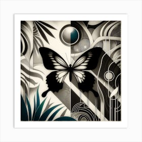 Art Nouveau Butterfly v4 Art Print