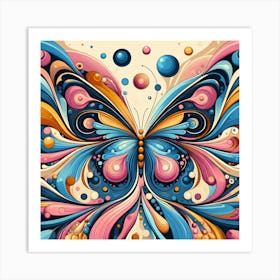 Colourful Ornate Butterfly Abstract I Art Print