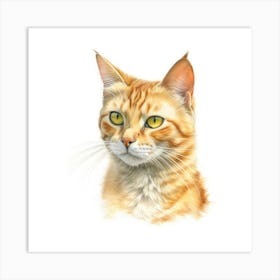 California Spangled Gold Cat Portrait Art Print