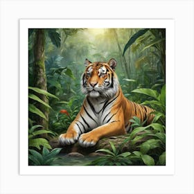 Tiger In The Jungle 26 Art Print 2 Art Print