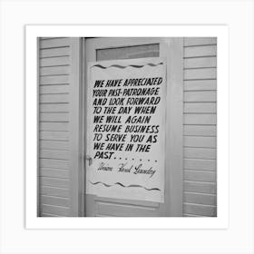 Los Angeles, California, Sign On A Closed Laundry By Russell Lee Art Print