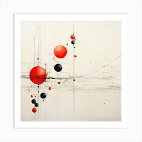 Red and Black Abstract Painting Art Print