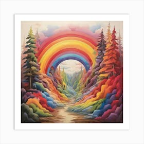 Rainbow In The Forest Art Print 0 Art Print