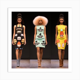 Pixar Style Runway Models Mixed Race Fashion Show F58b9559 336f 4b38 Ae57 874c1491e0d0 Art Print