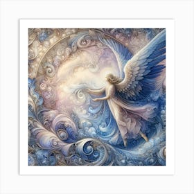 Abstract Angel S Apparition In Abstract Decoration Pastel Color Paint Art Print