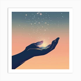 Hand Holding A Star Art Print