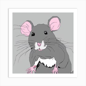 MSPaint Rat #4 Art Print