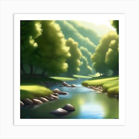 River In The Forest 6 Art Print