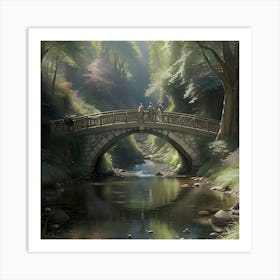 Bridge In The Woods Art Print