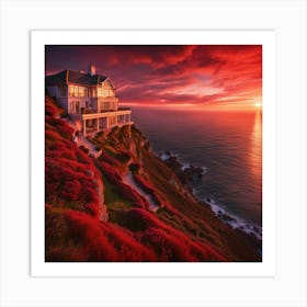 House On A Clifftop Art Print