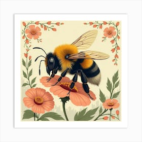 William Morris Bee Vintage Art Print (15) Art Print