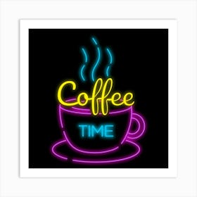 Neon Coffee Time Art Print