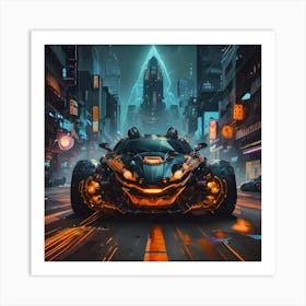 Pumpkin Car (Cyberpunk31) Art Print