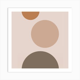 Beige Circles.Geometric shapes Art Print