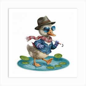 Duck In Hat Art Print