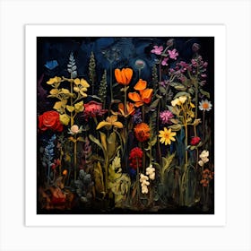 Flowers In The Dark 1 Art Print