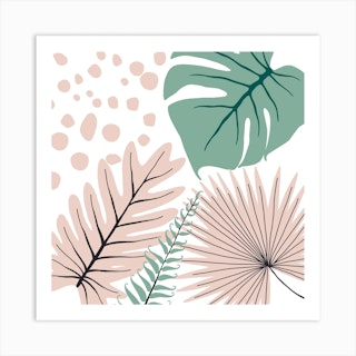 Trend Abstract Modern Palm Leaves Jungle Art Print
