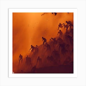 Zombies On A Hill 2 Art Print