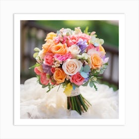 Colorful Wedding Bouquet Art Print